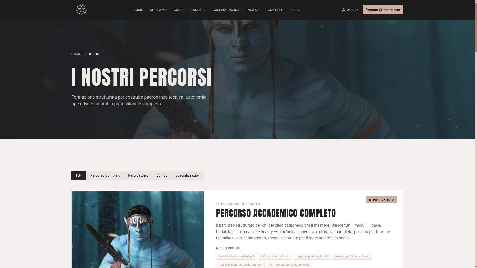 Pagina Corsi di makeupartpro.it